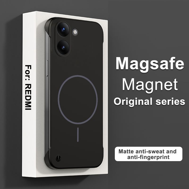 Ultra Thin Frameless Phone Cover - Magnetische, randloze telefoonhoes voor Redmi TURBO5,