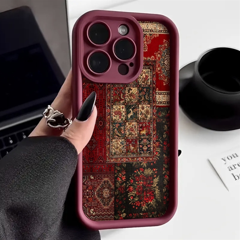 Vintage Floral Pattern Soft Case - Vintage Patchwork Tapijt Patroon Telefoonhoesje Voor